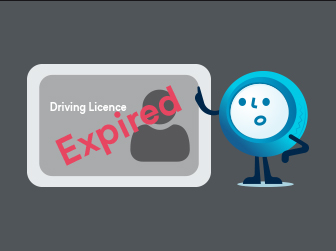 You can’t be fined for an expired driving license card